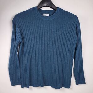 Jessica Simpson Womens Long Sleeve Roll Neck Ribbed Sweater Deep Teal Medium New